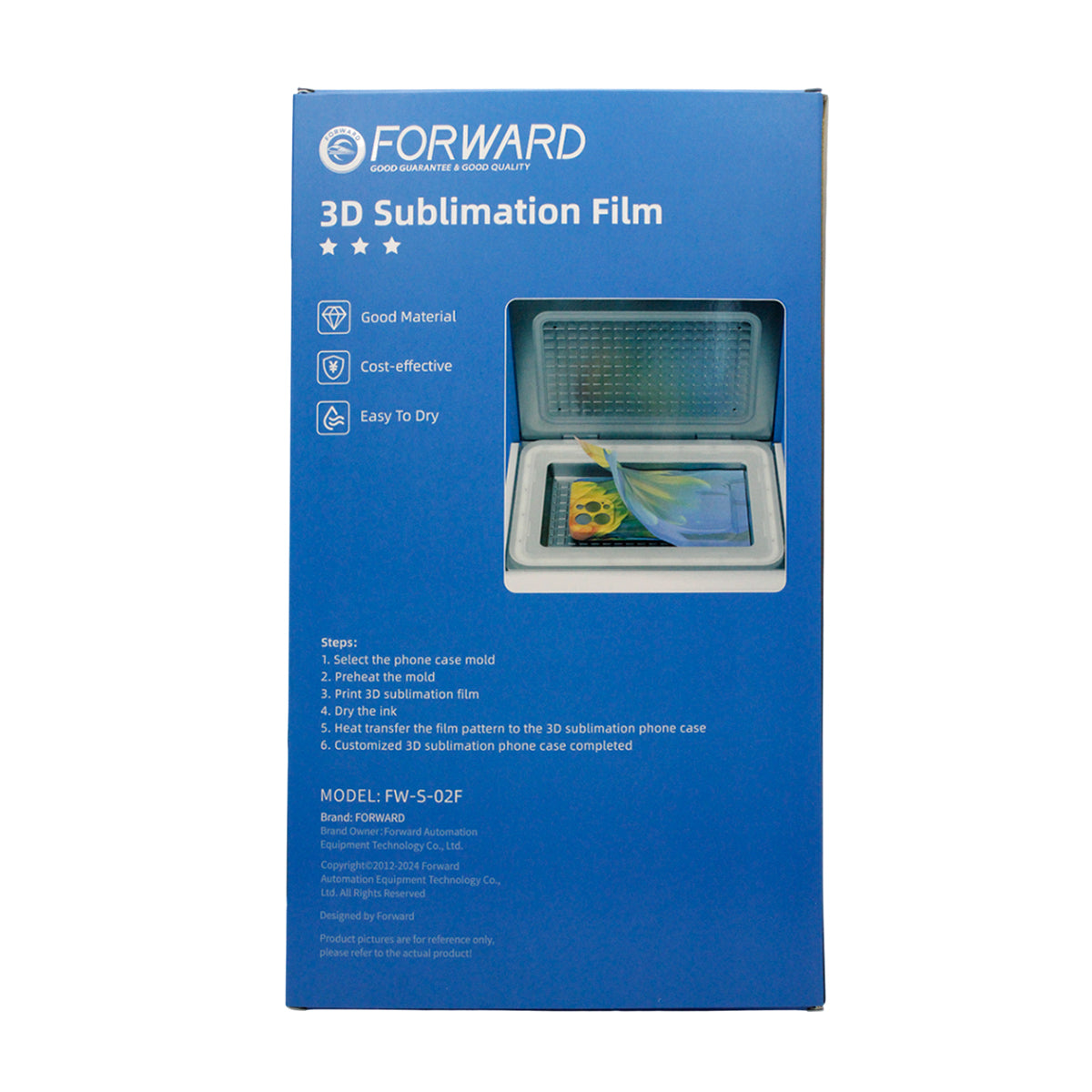 Paquete 50 piezas de Micas de Hidrogel Forward – Sublimación 3D (3 Estrellas)