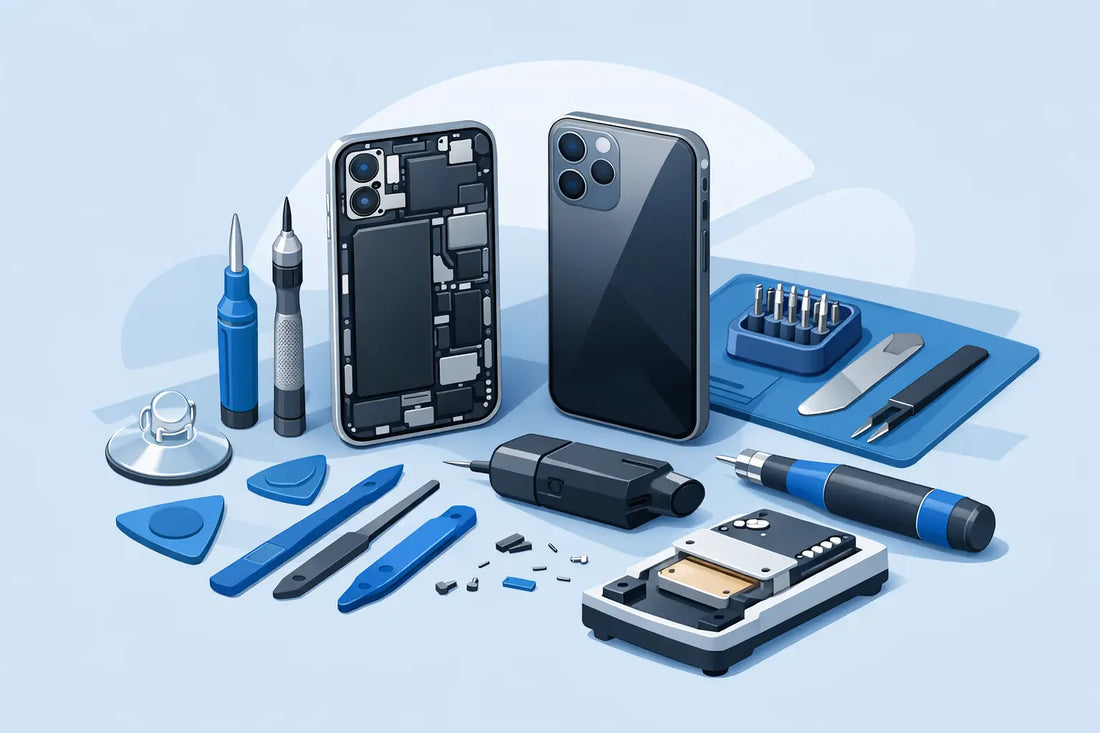 Herramientas para reparar iPhone de taller