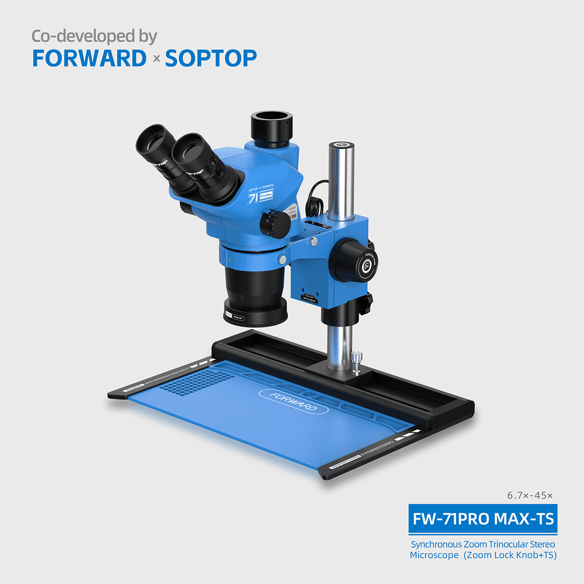 Microscopio Trinocular Forward FW-71Pro Max-TS – ¡Potencia de 71x!