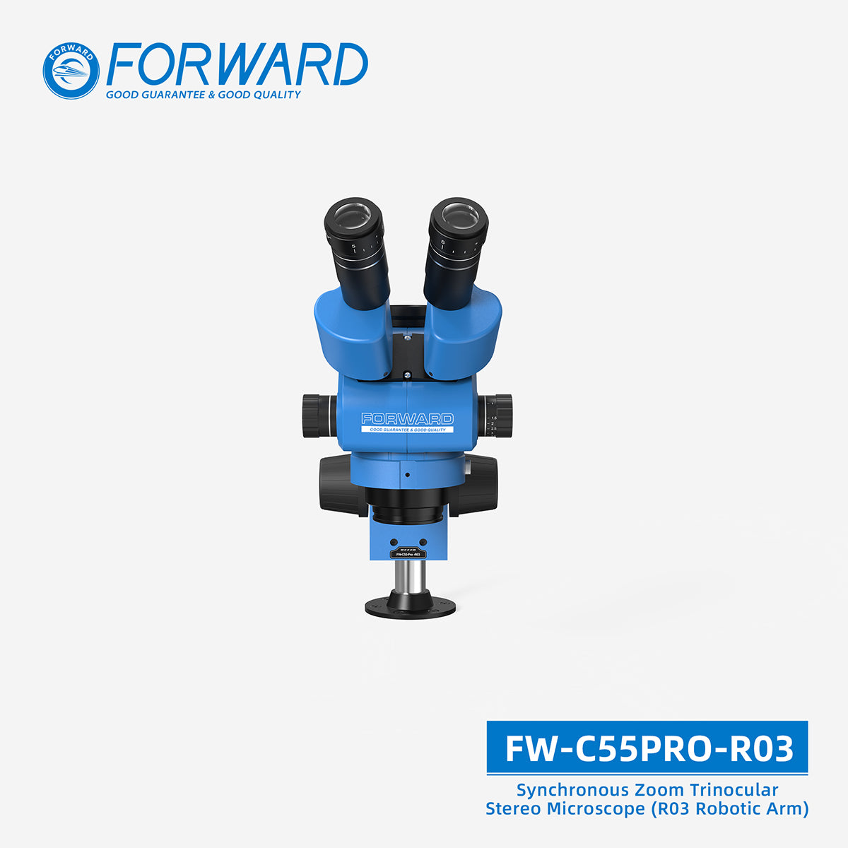 Microscopio Trinocular FW-C55Pro – Zoom Síncrono y Brazo Robótico R03