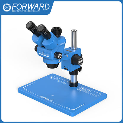 Microscopio Trinocular FW-C55Pro-S – Visión Síncrona y Base de Silicón