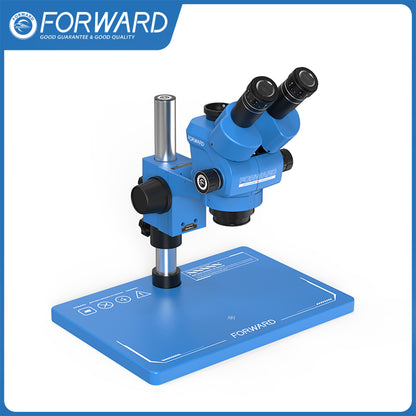 Microscopio Trinocular FW-C55Pro-S – Visión Síncrona y Base de Silicón