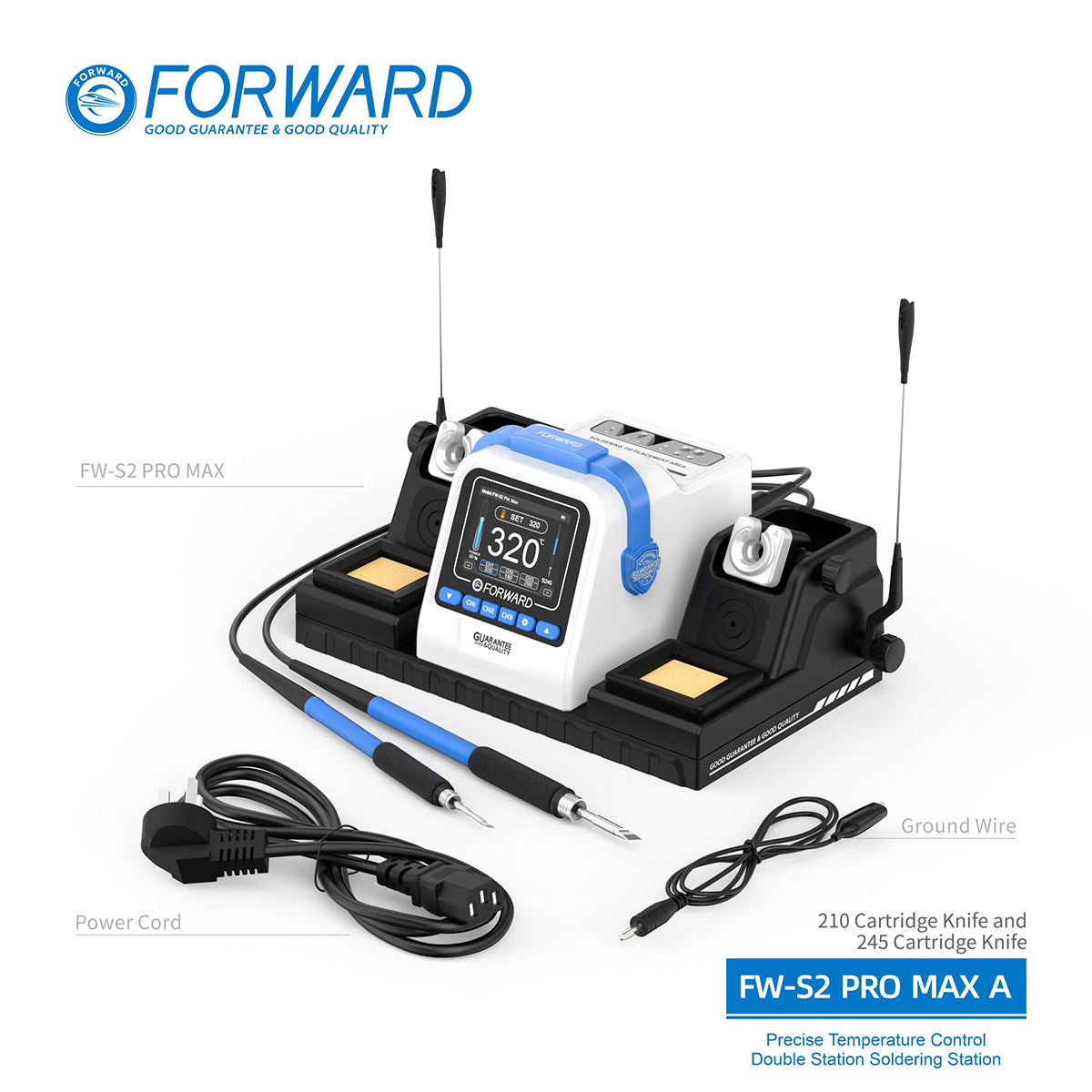 Estación de Soldadura Doble Forward S2ProMax Series – ¡Potencia Dual Pro!
