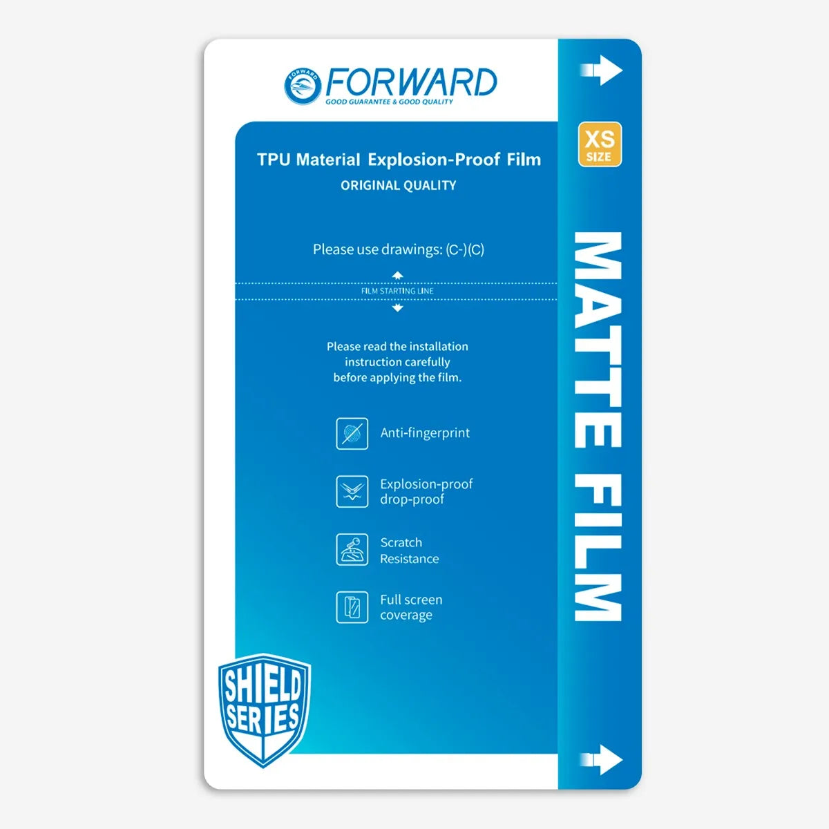 Paquete 50 Piezas Micas de Hidrogel Anti Reflejante (MATE) XS 7" pulgadas